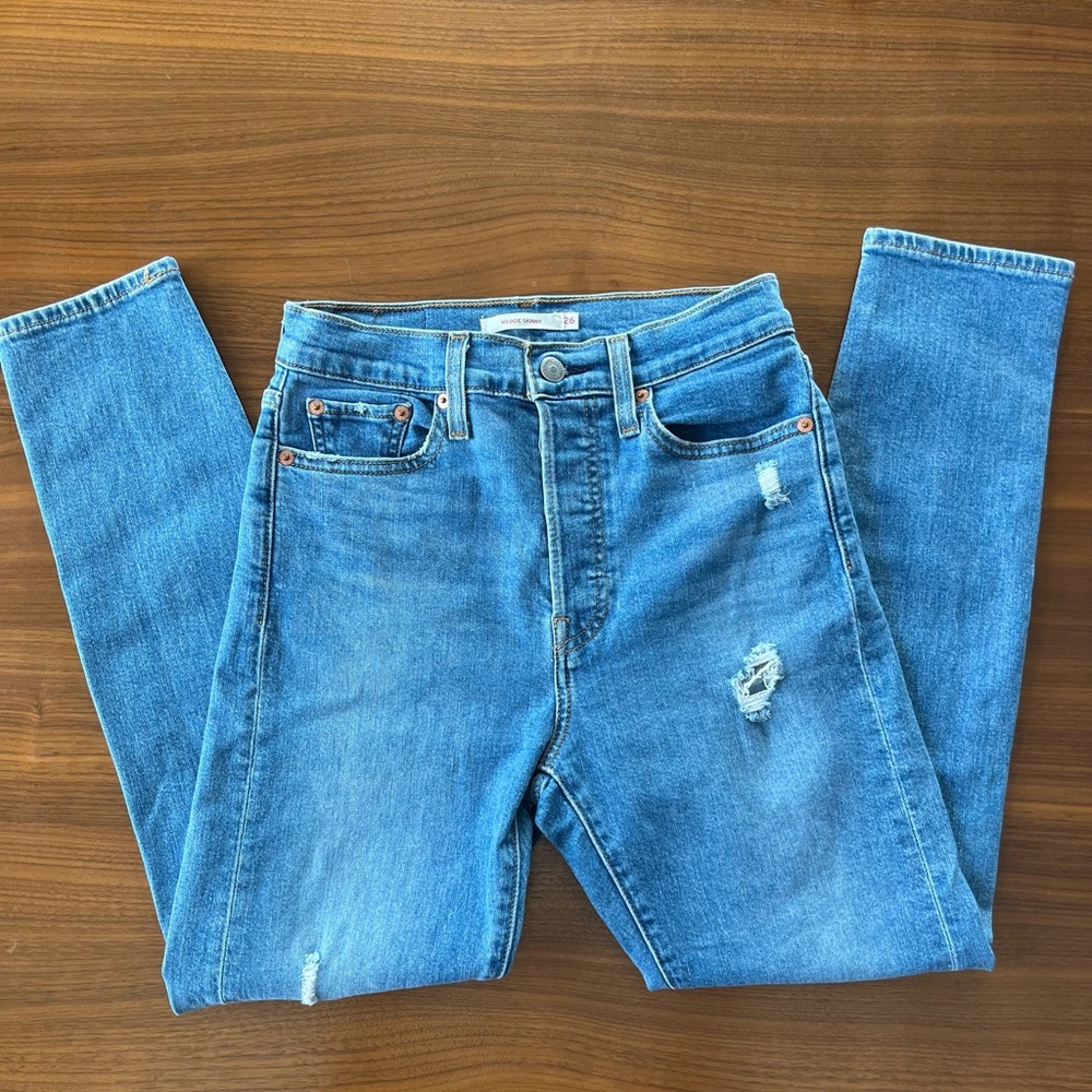 Levi's High Rise Wedgie Skinny Light Blue Jeans